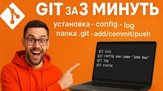 GIT ЗА 3 МИНУТЫ (установка, config, log, папка .git, add/commit/push/pull, и тп)