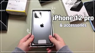 iPhone 12 pro graphite | setup | yellow tint | accessories| unboxing
