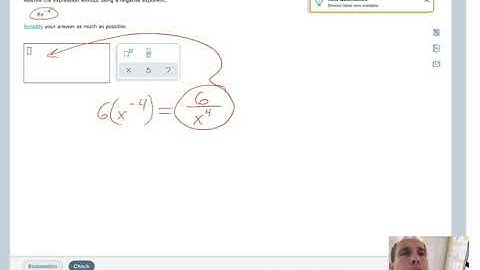 Rewriting an algebraic expression without a negative exponent