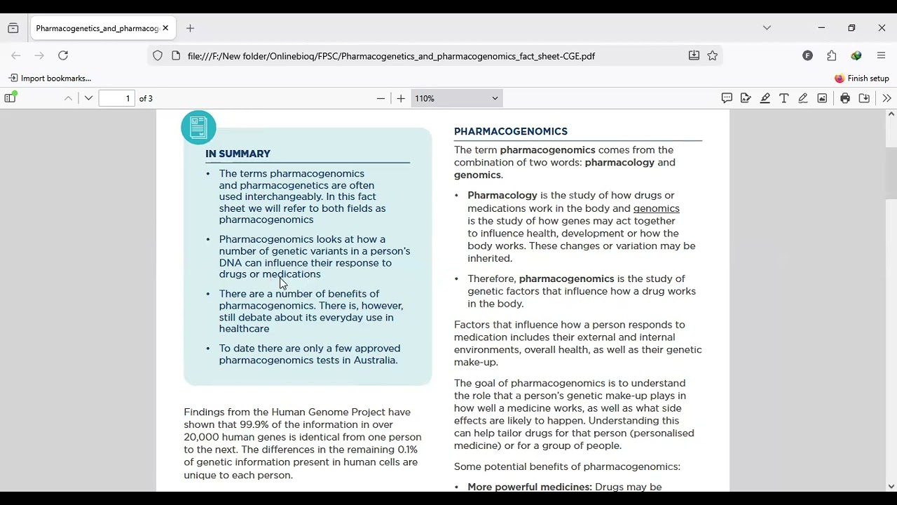 Pharmacogenomics and Pharmacogenetics | BS | MS | PPSC | FPSC | BZU | HEC | BioLancer | 03221695601