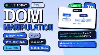 JavaScript DOM Part 1 | querySelector, innerHTML & DOM Manipulation | Live | Pie Coding Schools