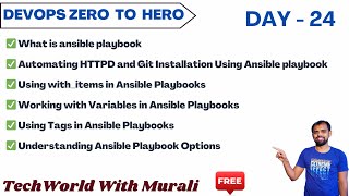 Day 24  | Complete Ansible Playbook Tutorial Tags, Variables & Automation - #freedevopscourse