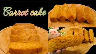 carrot cake easy recipe | No egg tea time carrot cake simple recipe | carrot cake vegan