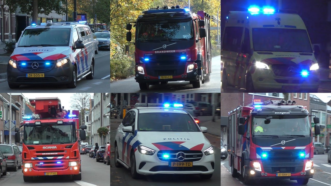 Vele Hulpdiensten met spoed in Tilburg voor verschillende meldingen!