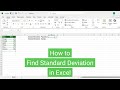 How to do Standard Deviation in Excel #standarddeviation #excelformula