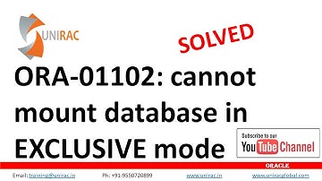 ORA 01102 || ORA-01102: cannot mount database in exclusive mode || Oracle database