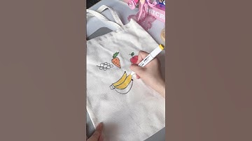 Vẽ icon trái cây lên túi vải | Bò Cutie #vetranh #handmade #shorts