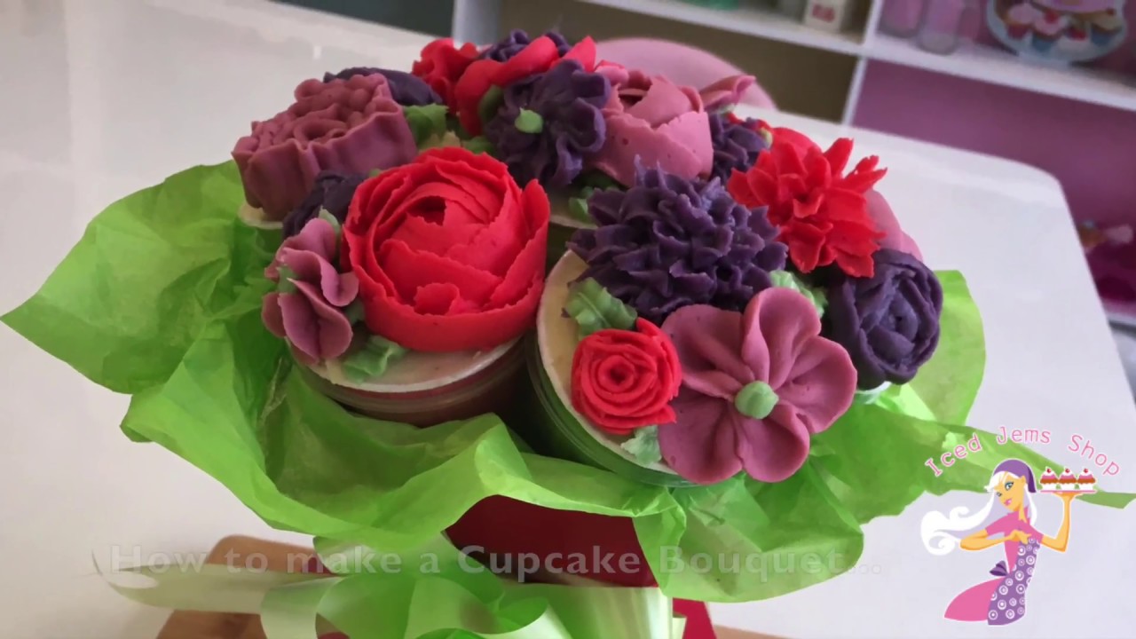 Cupcake Bouquet and Buttercream Flowers YouTube