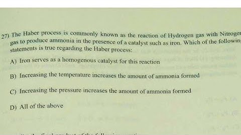 TIFR GS 2018 Solution Chemistry Haber process