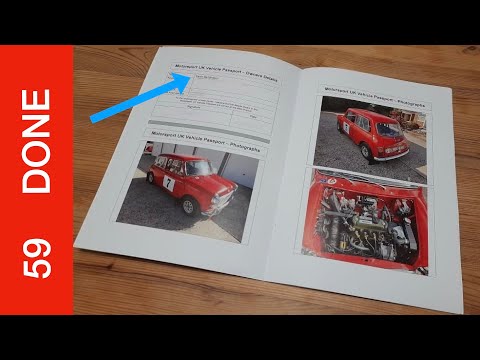 Classic mini rally car has a passport / log book