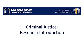 Criminal Justice- General Research