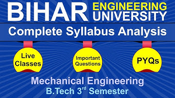 Detailed Syllabus Analysis | Mechanical engineering | 3rd Semester Syllabus | BEU #beu