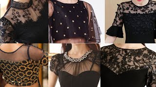 black net #blouse 2020 designs for saree net blouse designs front