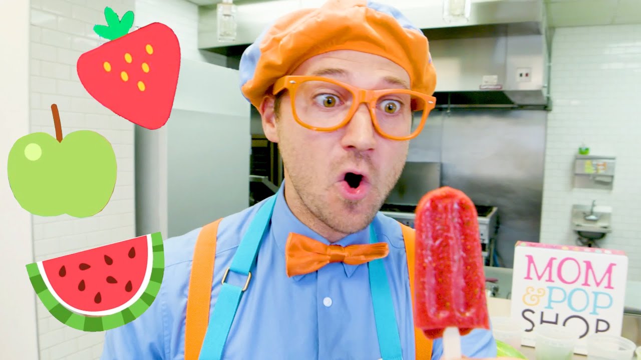 ⁣Blippi Makes Fruit Popsicles | Learn Healthy Eating For Children | Educational Videos For Kids