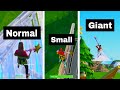 Maximum edit speed on every size normal vs small vs giant