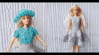картинка: Комплект для куклы Барби крючком. Часть 2. Болеро (Set for Barbie crochet doll. Part 2. Bolero)