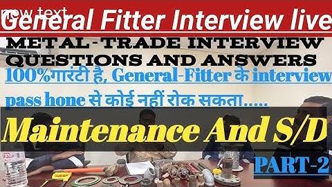 General Fitter Interview Part 2, in Hindi. Metal Trade Questions and answers. viral video