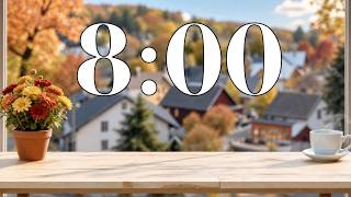 8 Minute Fall Lofi Timer 4K | Cozy Desk & Autumn View | Focus, Study & Classroom Calm | Limited Ads
