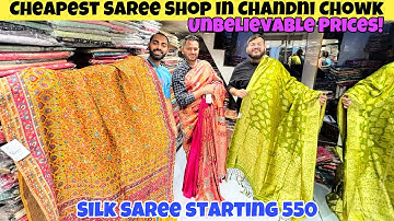 Cheapest Saree Shop in Chandni Chowk | Unbelievable Prices #saree #chandnichowk #sareecollection