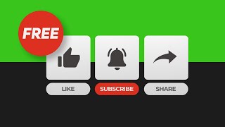 [FREE]  Youtube Subscribe, Notification, Like & Share Pop Up Buttons with SFX (Green Screen)