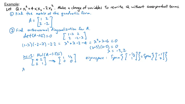 Linear Algebra - Change of Variables in a Quadratic Form