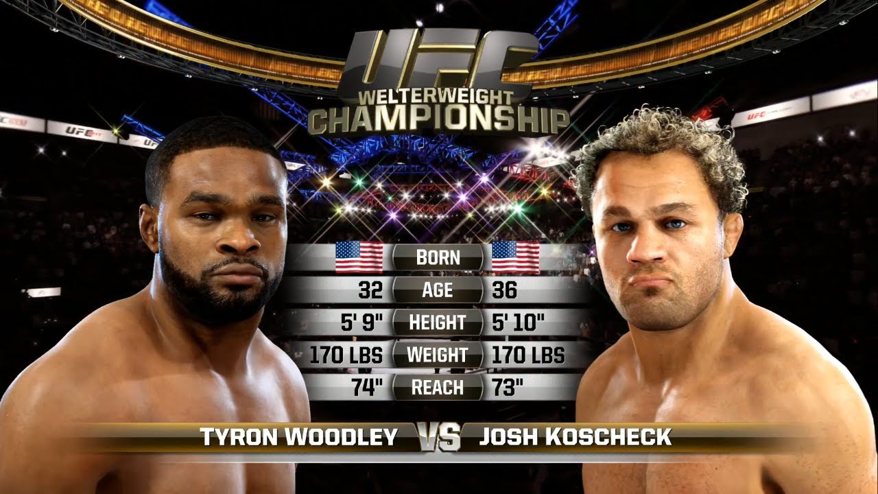 Геймплей UFC 1 Тайрон Вудли против Джоша Кошчека