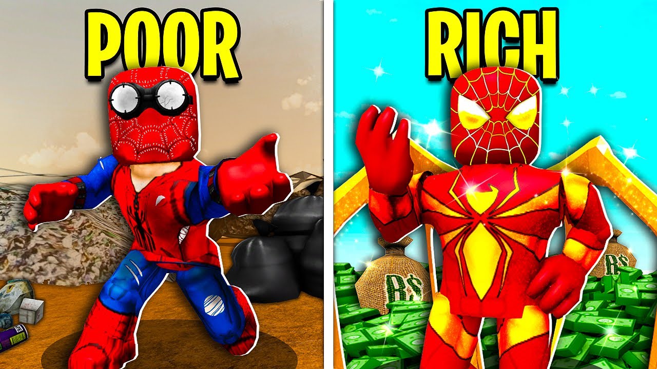 POOR Spiderman Vs RICH Spiderman! (Roblox) YouTube