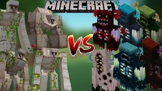 NEW MUTENT IRON GOLEMS VS NE WARDENS BATTLE BY BATTLE /BEDROCK EDITION GAME