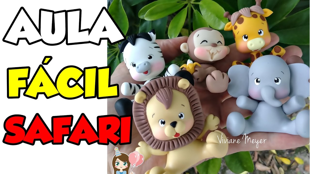 Aula FÁCIL! Lindos bichinhos do SAFARI | Biscuit Viviane Meyer