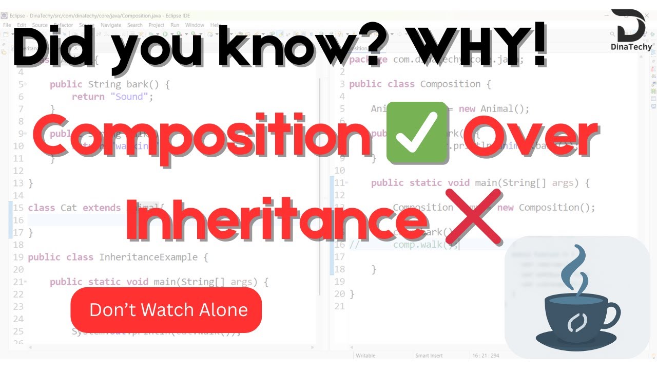 Prefer Composition Over Inheritance in Java | Clean Code Principle ...