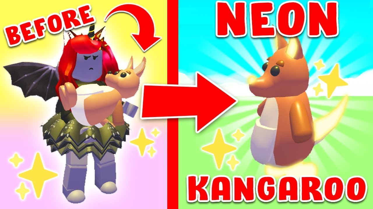 We Made Our Legendary Kangaroo Neon In Adopt Me Roblox Youtube