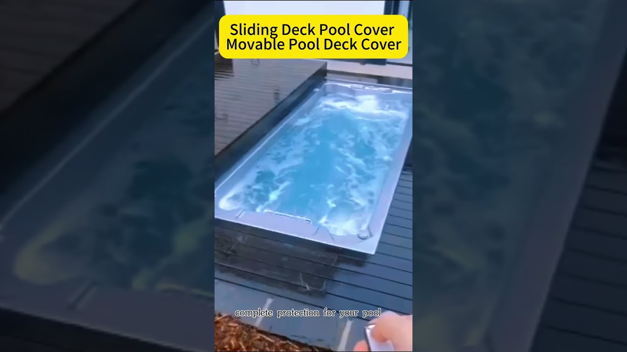 This Pool Deck Hides a Secret!Sliding Deck Pool Cover / Movable Pool Deck Cover