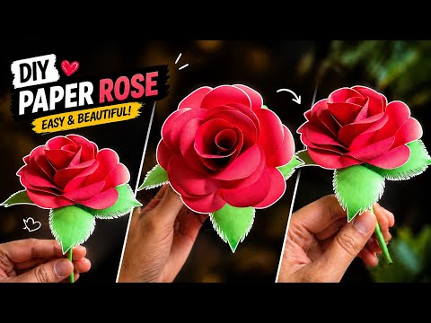 🌹 DIY - How To Make A Paper Rose Flower | गुलाब का फूल बनाये 5 मिनट मे | Paper Craft [Tabrez Arts]