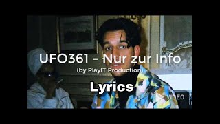 Ufo361 - Nur zur Info (Lyrics) Resimi