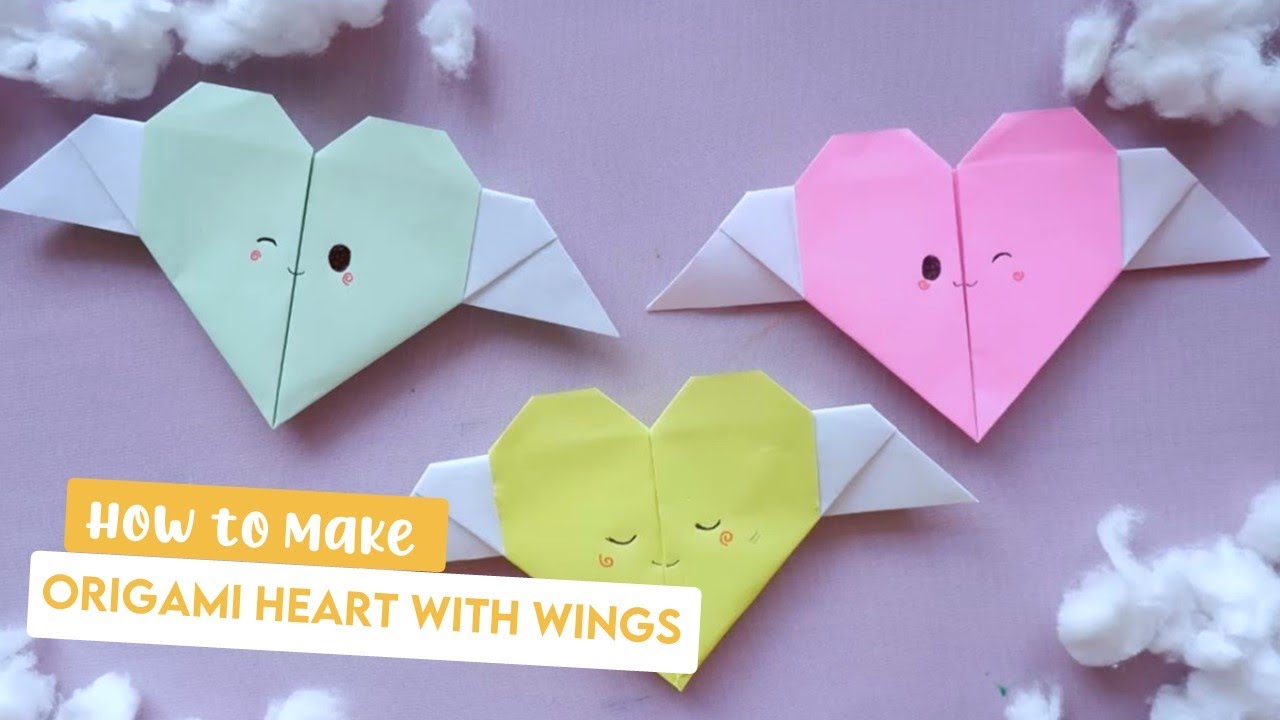  Origami Hati  Bersayap Origami  heart with wings YouTube