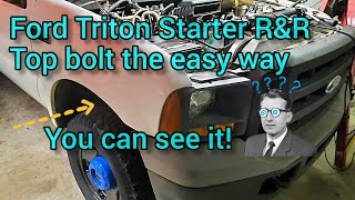 Ford Triton Starter Replacement without fighting the top bolt. Oil change plus leaky oil filter by Garrett's Garage 324 views 8 months ago 12 minutes, 24 seconds