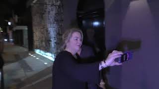 David Spade poses with fans outside Craigs Restaurant in West Hollywood