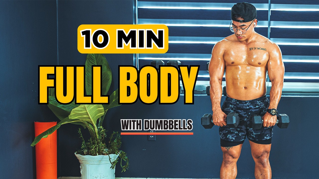10 Minute Full Body Dumbbell Workout At Home🏠🏋️‍♂️🔥#exercise #gym # ...