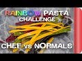 Making Rainbow Carbonara WITHOUT the recipe! Chefs vs Normal Guys