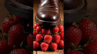 ASMR Boot Crushing Fresh Strawberries So Satisfyingly Juicy Shorts#asmr #viralvideo #shortvideo