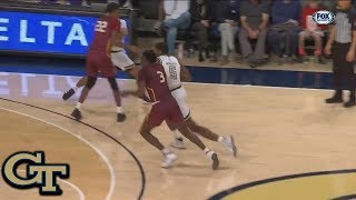 Georgia Tech's Moses Wright Drives Down The Lane For A Monster Dunk