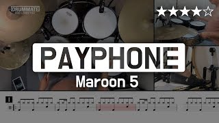 [Lv.12] Payphone - Maroon 5 (★★★★☆) Pop Drum Cover (Score, Lessons, Tutorial) | DRUMMATE Resimi
