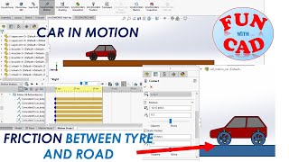 Learn To Add Friction Between Tyre And Road For Car Motion Solidworks Beginner Animation Tutorial