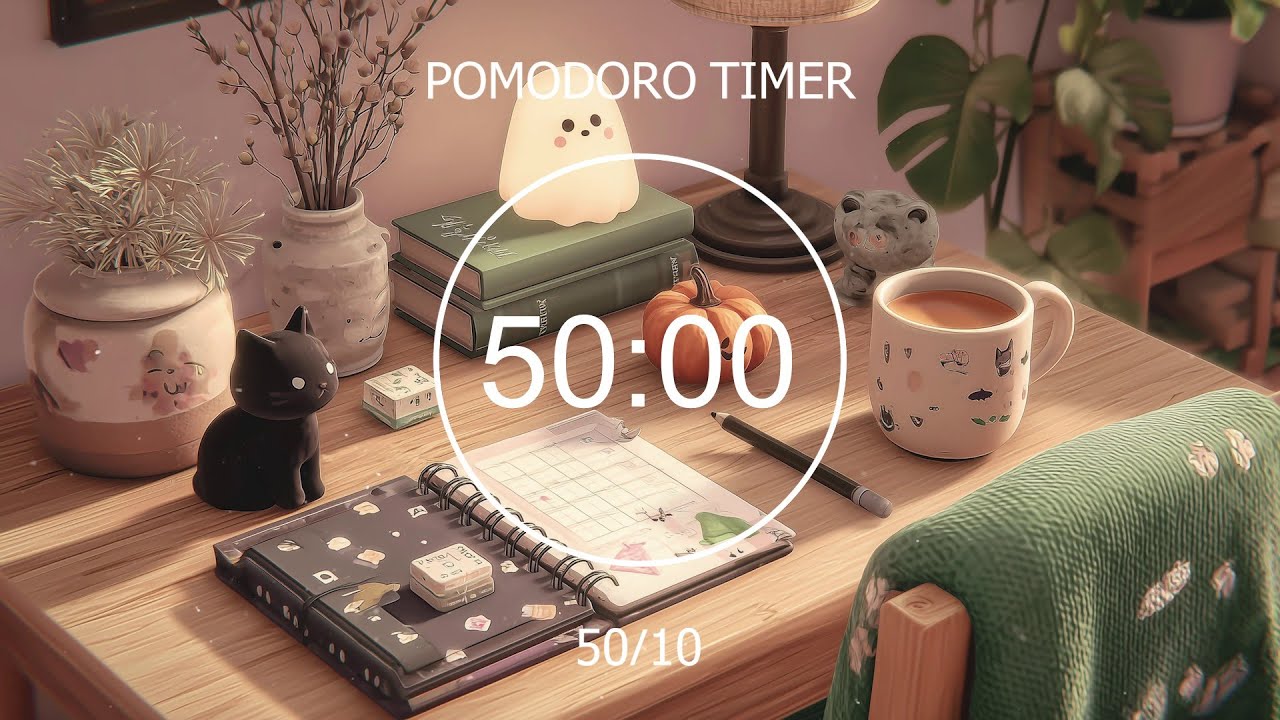 STUDY WITH ME 👻 Lofi Beats with Pomodoro Timer (50/10) for Deep Focus ☕ ...