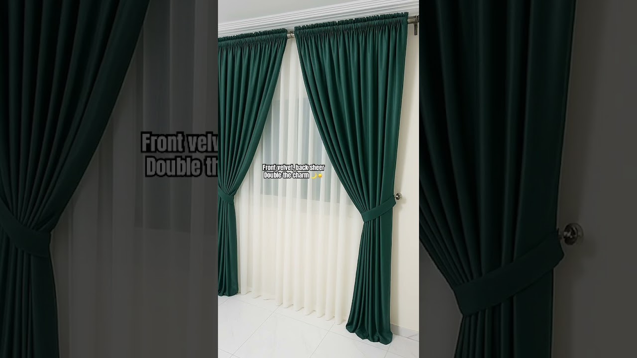Velvet curtains with sheer white back ✨ Trendy layered look | Custom sizes at Wajeeha’s  