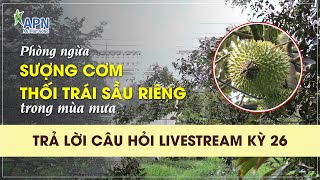 APN - TRẢ LỜI CÂU HỎI LIVESTREAM KỲ 26 | PHÒNG NGỪA SƯỢNG CƠM THỐI TRÁI SẦU RIÊNG TRONG MÙA MƯA