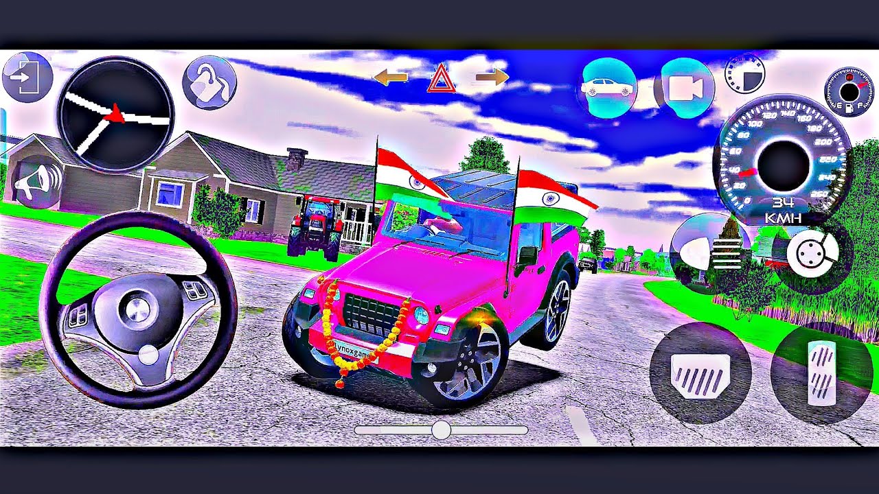 Modified Mahindra Thar 😈 Indian Pink Thar 🇮🇳 High Speed Drive (Gadi Wala Game) Car Game Android 2026