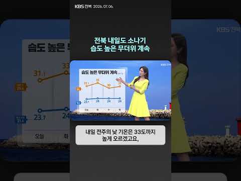 전북 내일도 5~40mm 소나기…습도 높은 무더위 계속 | 자막뉴스