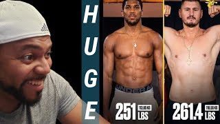ANTHONY JOSHUA VS KRISTEN PRENGA WEIGH IN RESULTS......