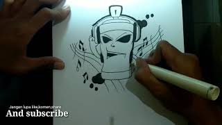Cara membuat gambar grafiti karakter pilox ||KEREN || versi 3